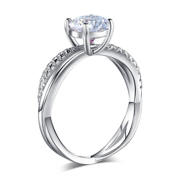 925 Sterling Silver Wedding Promise Anniversary Ring 1.25 Ct Created Diamond XFR8249-3
