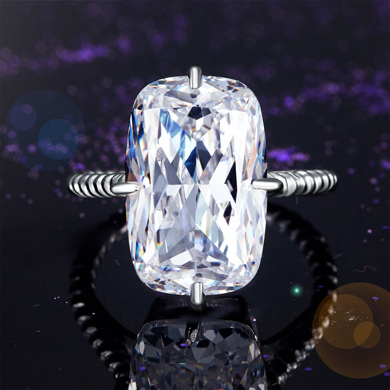 Solid 925 Sterling Silver Luxury Ring Solitaire 8.5 Carat Wedding Engagement Party Pageant Jewelry XFR8305-3