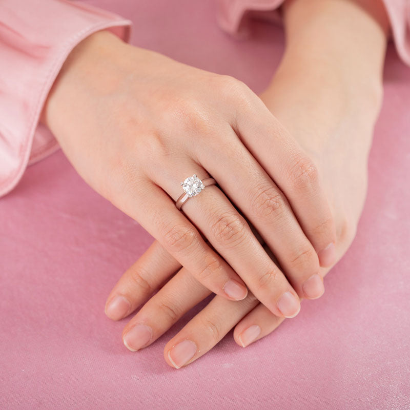 1.5 Carat Moissanite Diamond Ring Heart Shape Prong 925 Sterling Silver MFR8358-3