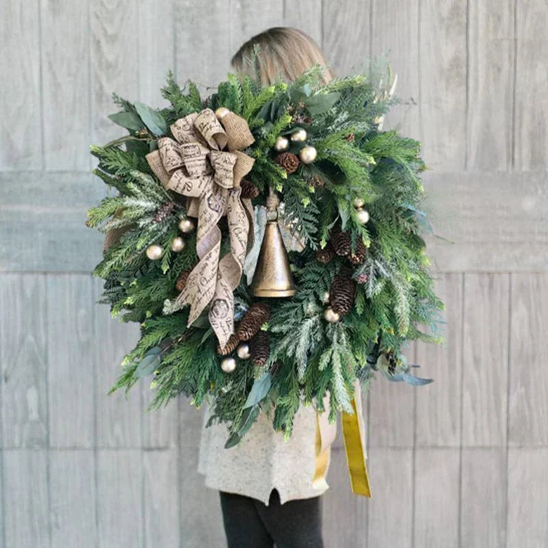 Farmhouse Christmas Wreath with Bells-1
