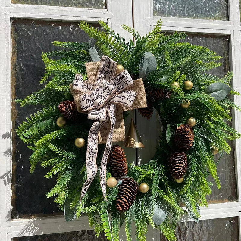 Farmhouse Christmas Wreath with Bells-3