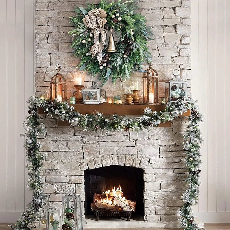 Farmhouse Christmas Wreath with Bells-4