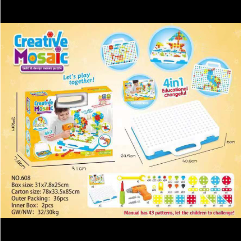 Interactive Nut Combination Educational Electric Drill Toy for Children-6