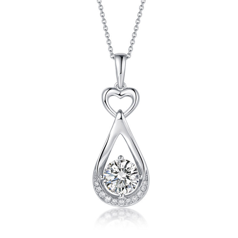 1 Carat Lab Grown Diamond Pendant Necklace 14K White Gold LGN001-0
