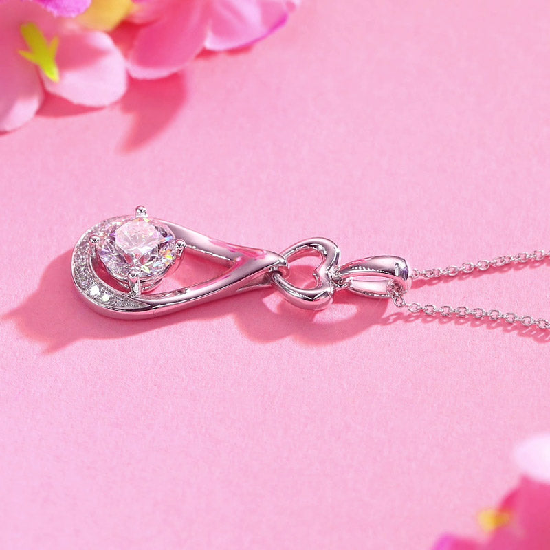 1 Carat Lab Grown Diamond Pendant Necklace 14K White Gold LGN001-4