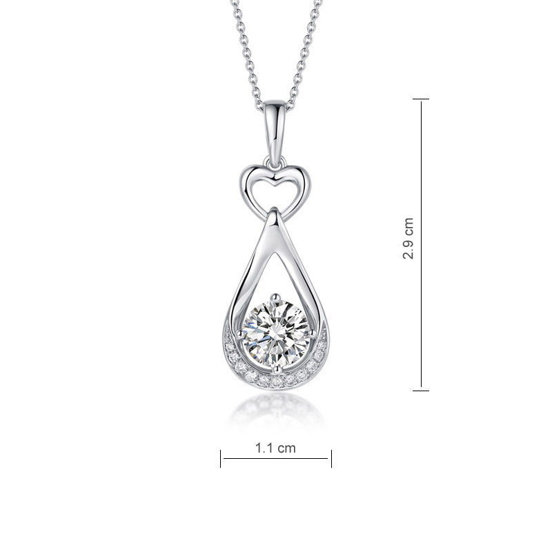 1 Carat Lab Grown Diamond Pendant Necklace 14K White Gold LGN001-3