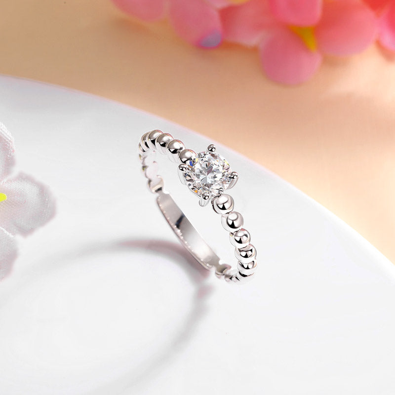 0.5 Carat Lab Grown Diamond Ring 14K White Gold LGR001-3