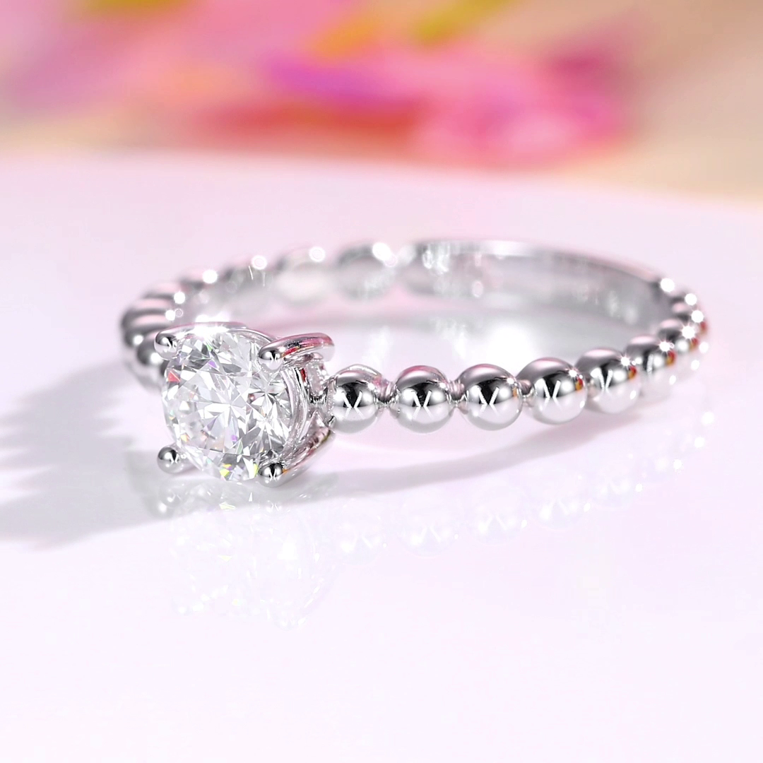 0.5 Carat Lab Grown Diamond Ring 14K White Gold LGR001-1