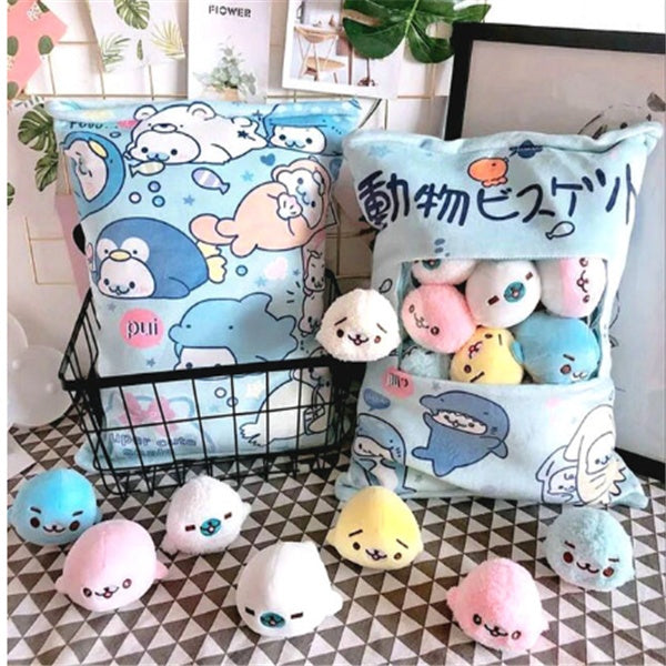Large Bag Of Snacks And Pillow Plush Toys-8