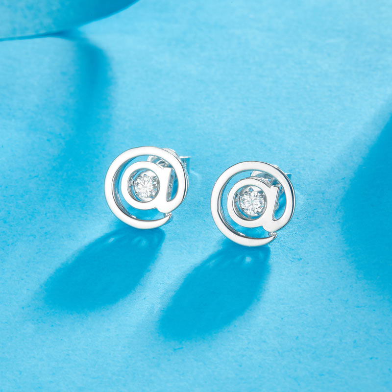 @ Stud Moissanite Diamond Dancing Stone Earring (1 Piece) Unisex 925 Sterling Silver MFE8190-2