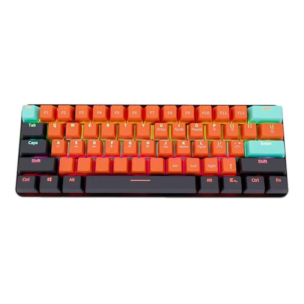 USB Mini Mechanical Gaming Keyboard 61 Key Red Switch-0