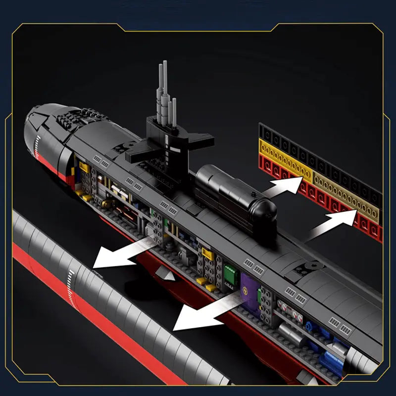 Military Los Angeles-Class SSN Submarine 2987pcs-2