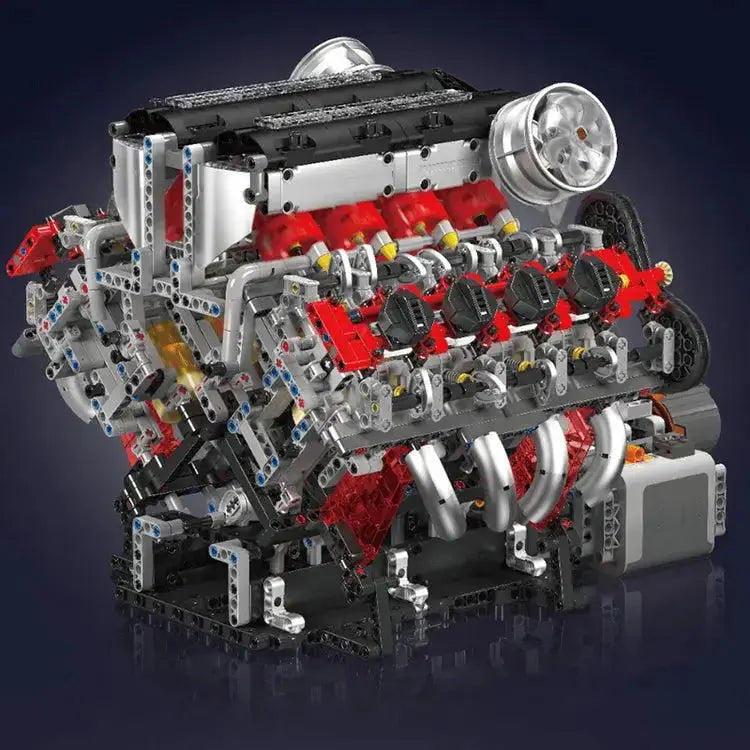 Motorised Italian V8 Engine 2717pcs-2