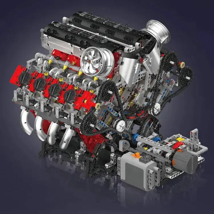 Motorised Italian V8 Engine 2717pcs-3