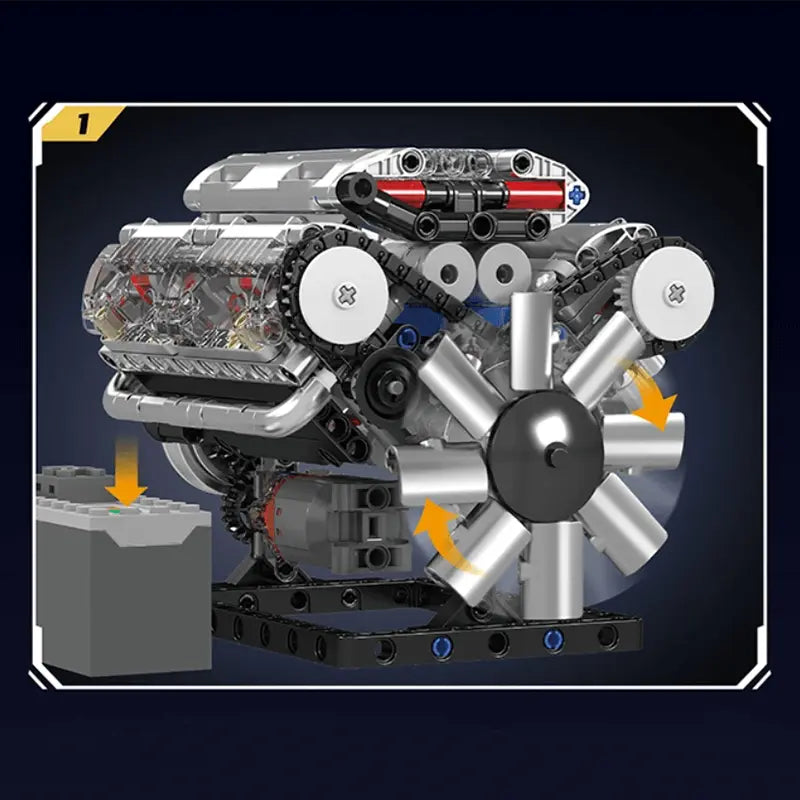Motorised V8 Engine 534pcs-4