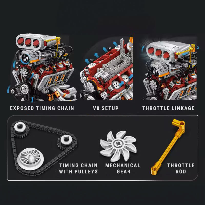 Supercharged V8 American Engine 2346Pcs-4