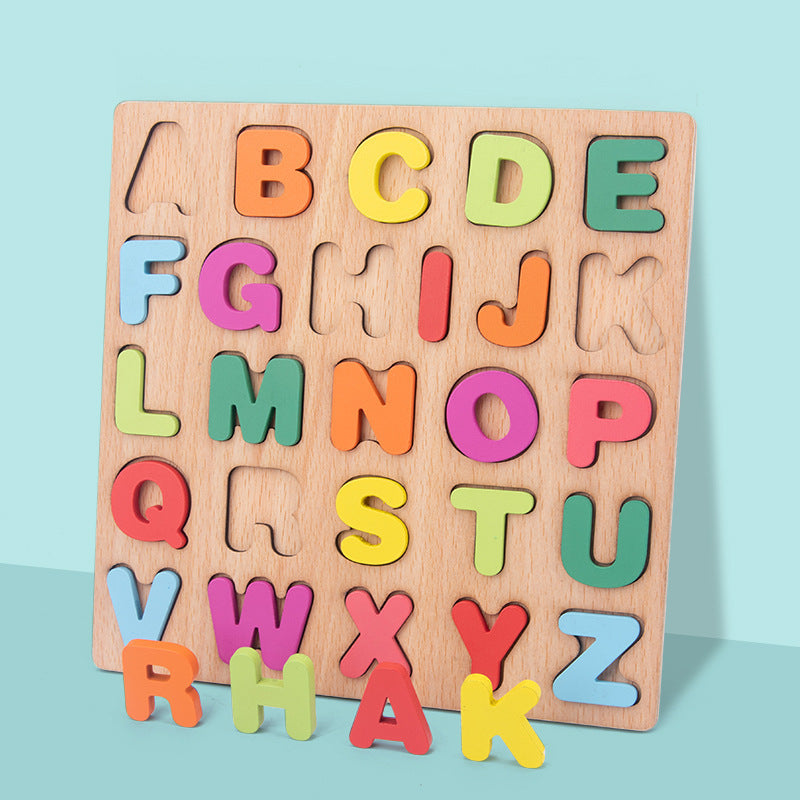 Numbers and Letters Wooden Puzzle Board for Cognitive Learning-4