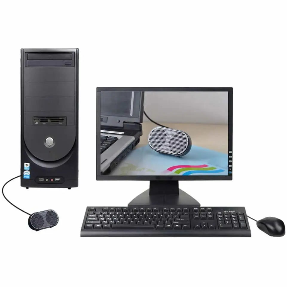 Portable USB Mini Speaker Stereo for PC & PS4 (Black)-2