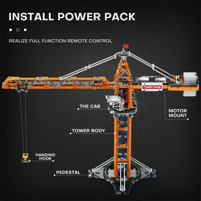 REMOTE CONTROLLED TOWER CRANE 1287PCS-3