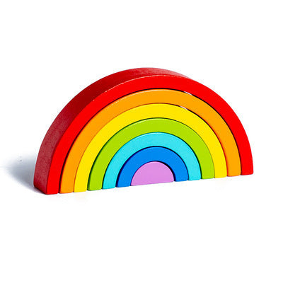 Rainbow Silicone Building Blocks for Early Education-5