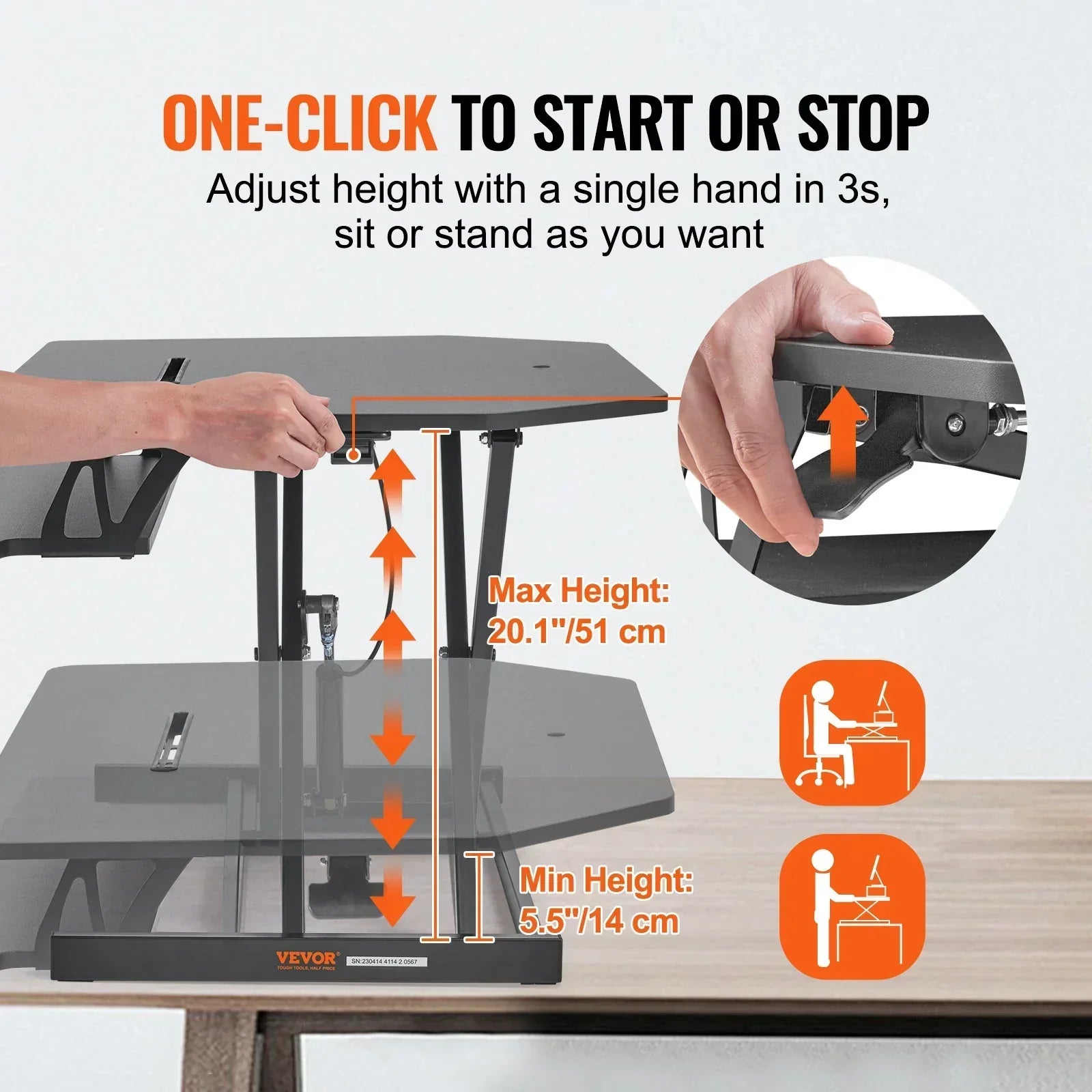 X-Frame Double-Layer Standing Desk Converter - Height Adjustable Sit-to-Stand Desk-2