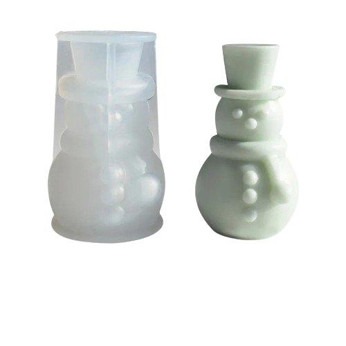 3D Christmas Snowman Candle Silicone Mold-0