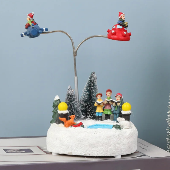 Christmas Village Scene Figurine with LED Lights-1