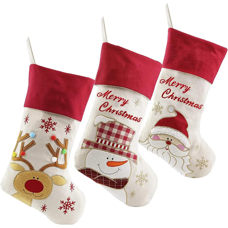Set of 3 Festive Christmas Stocking Socks-2