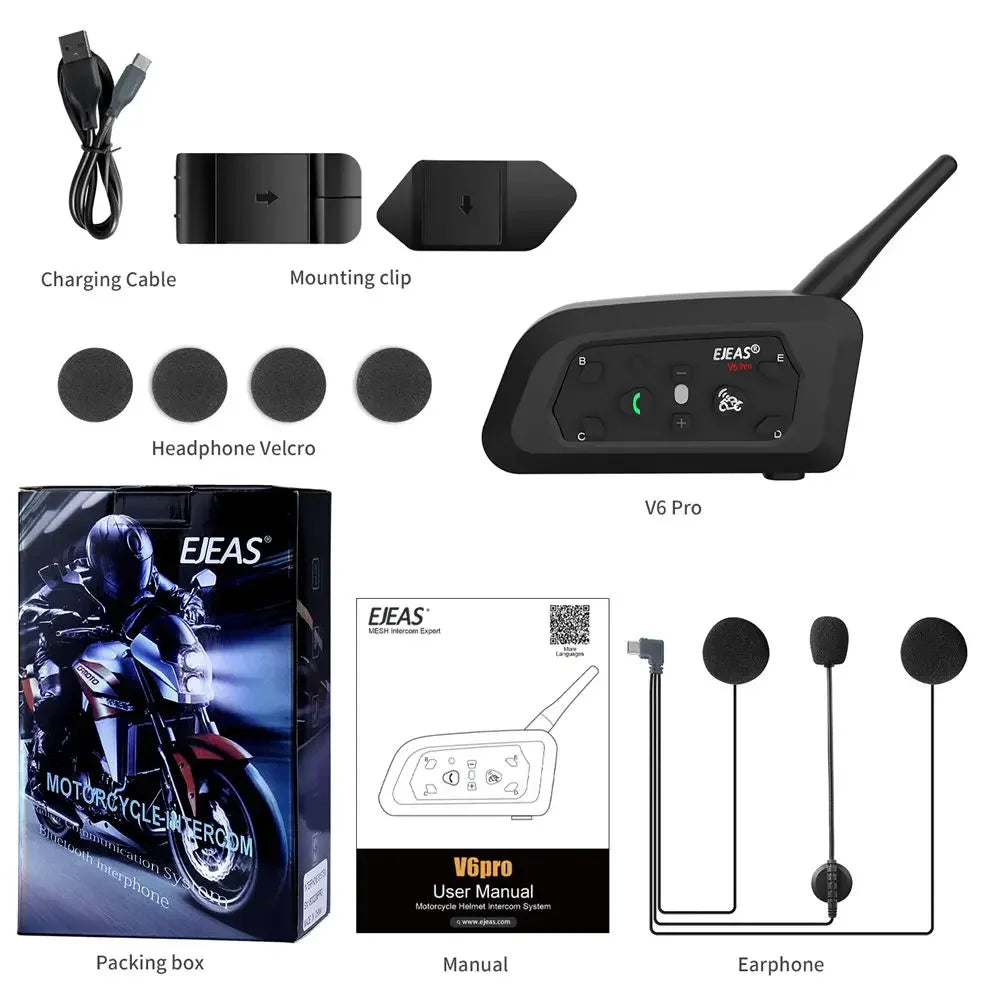 1200M Bluetooth Motorcycle Helmet Intercom Headset-0