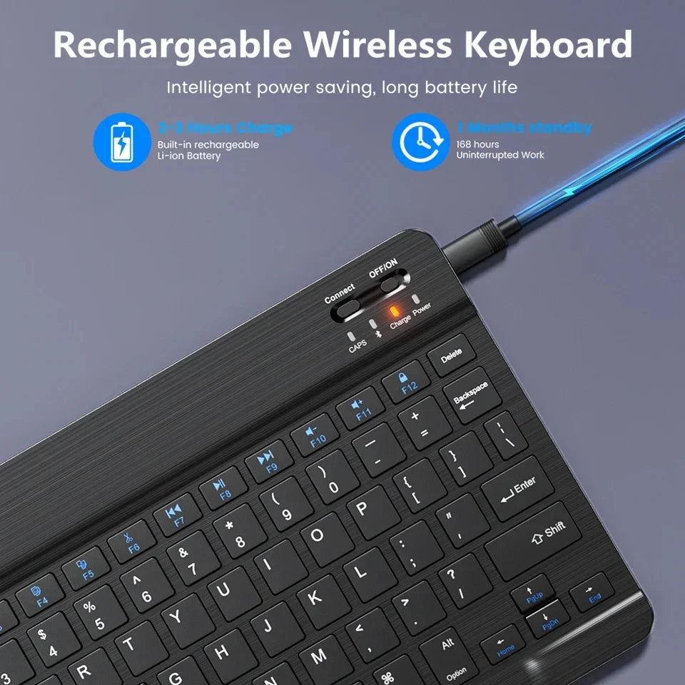 Bluetooth Wireless Keyboard & Mouse Combo for iPad Mac PC-3