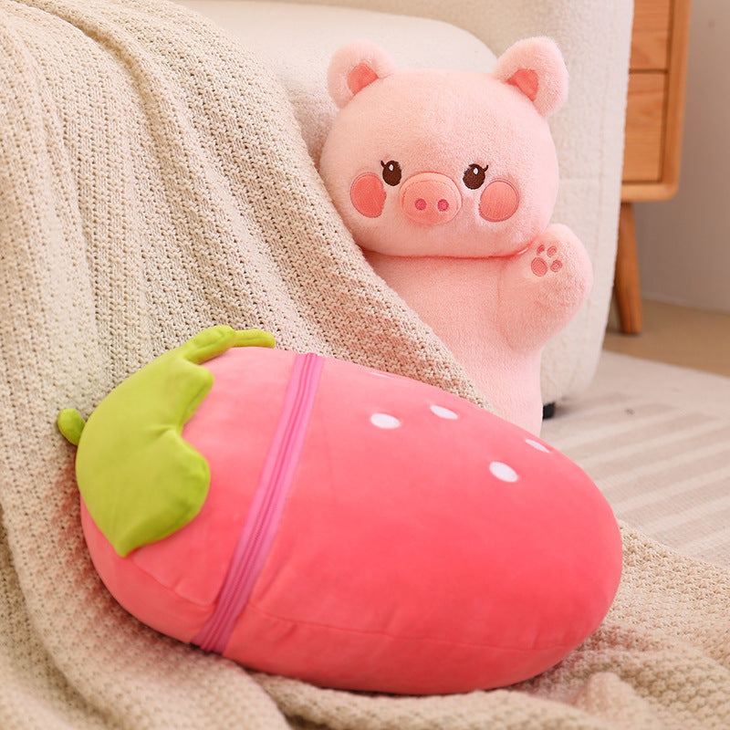 Strawberry and Carrot Plush Toy Pillows-0