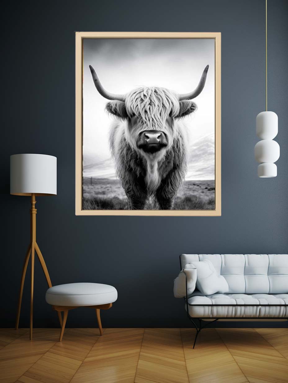 Highland Cow Canvas Art Print Painting-2
