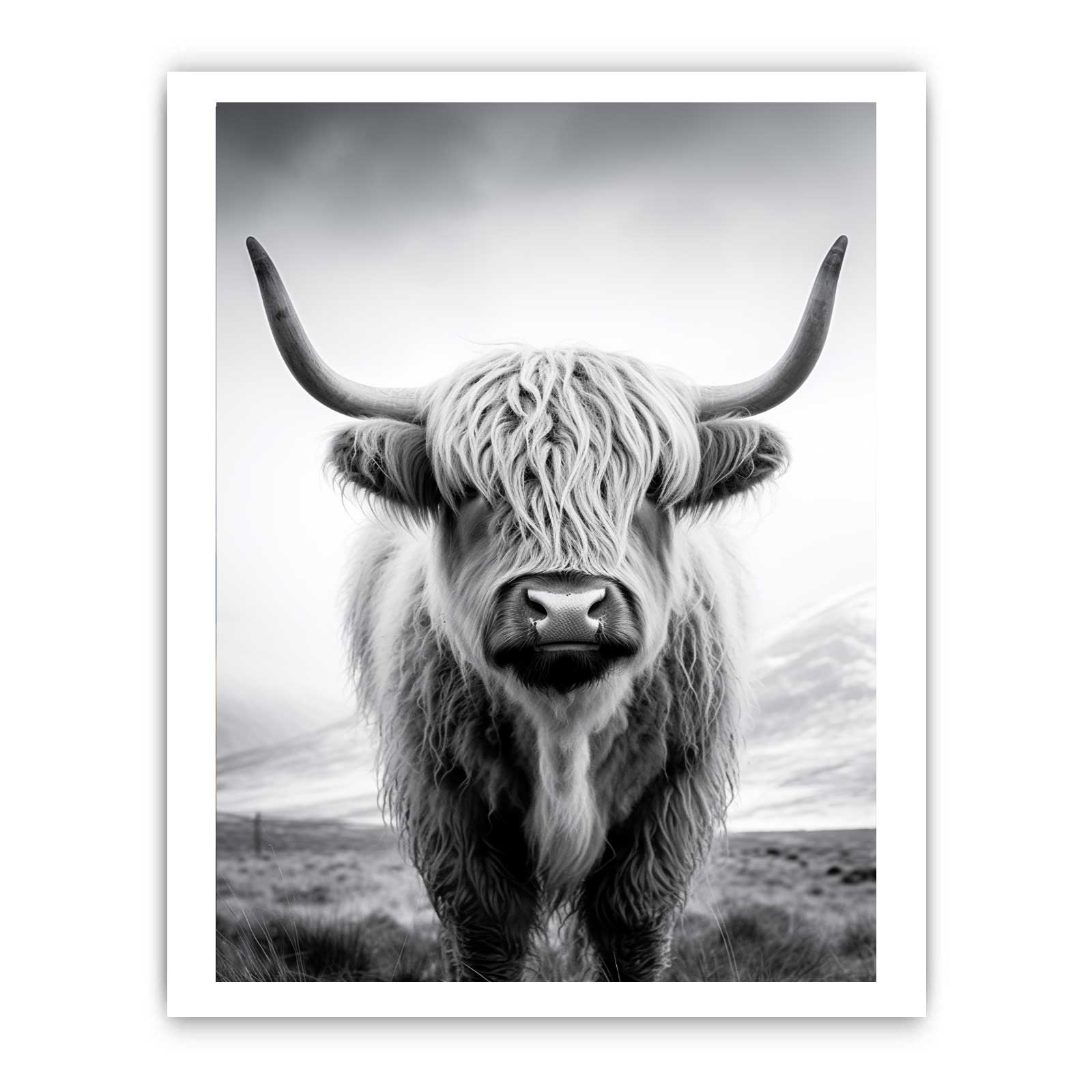 Highland Cow Canvas Art Print Painting-8