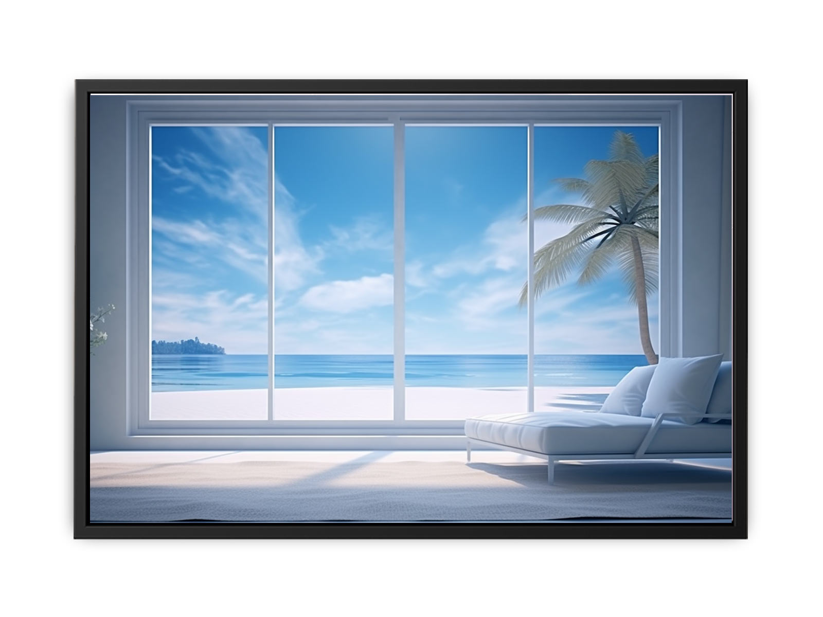 Beach Window Art Canvas Art Print-4