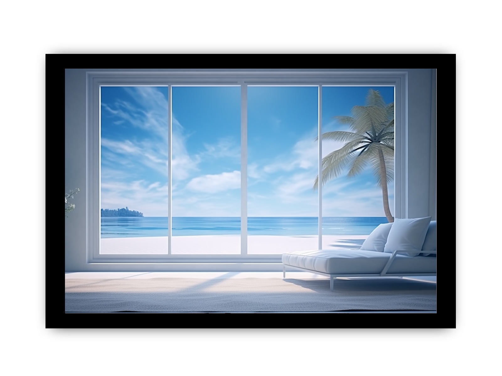 Beach Window Art Canvas Art Print-7