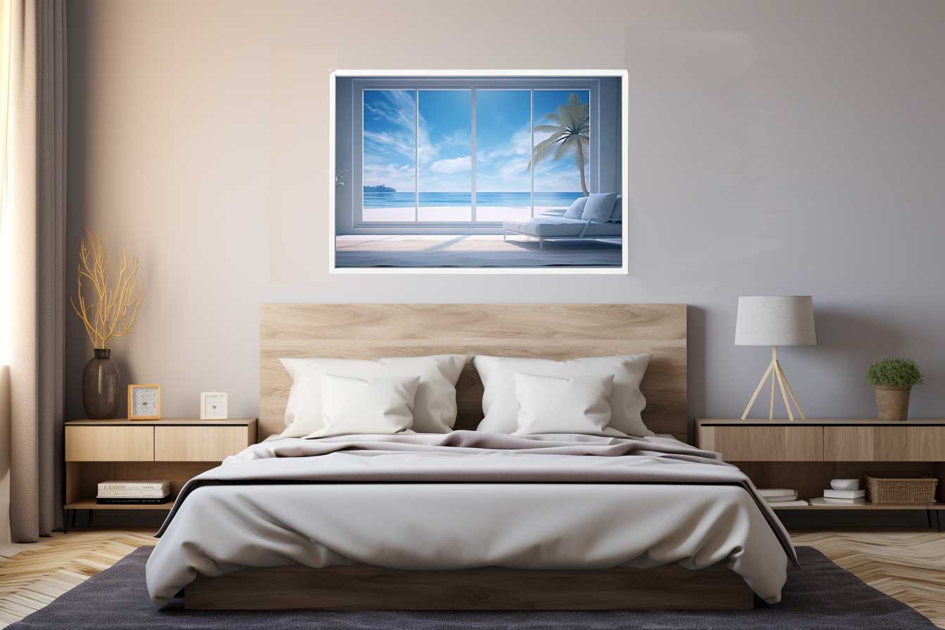 Beach Window Art Canvas Art Print-2