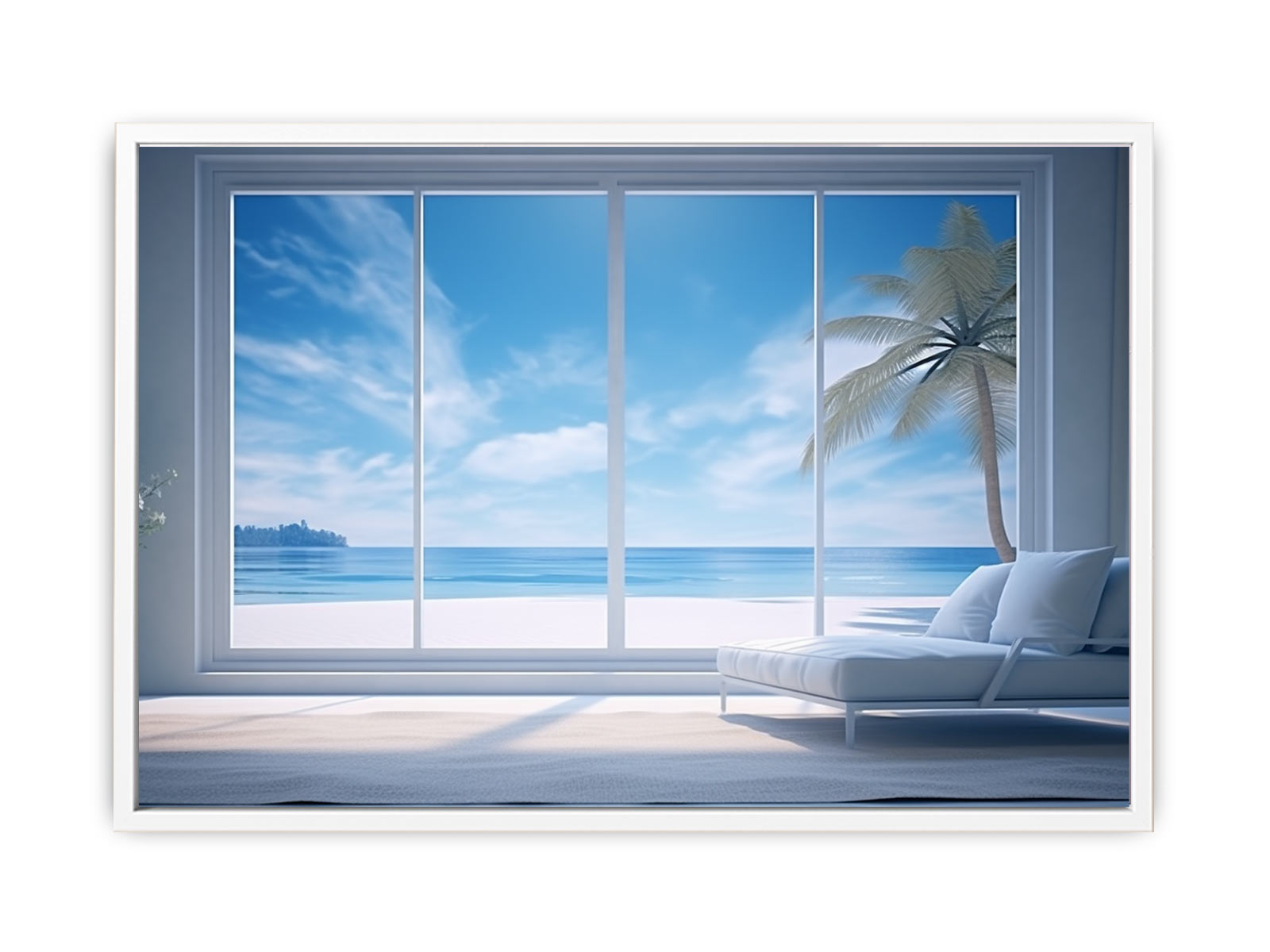 Beach Window Art Canvas Art Print-5