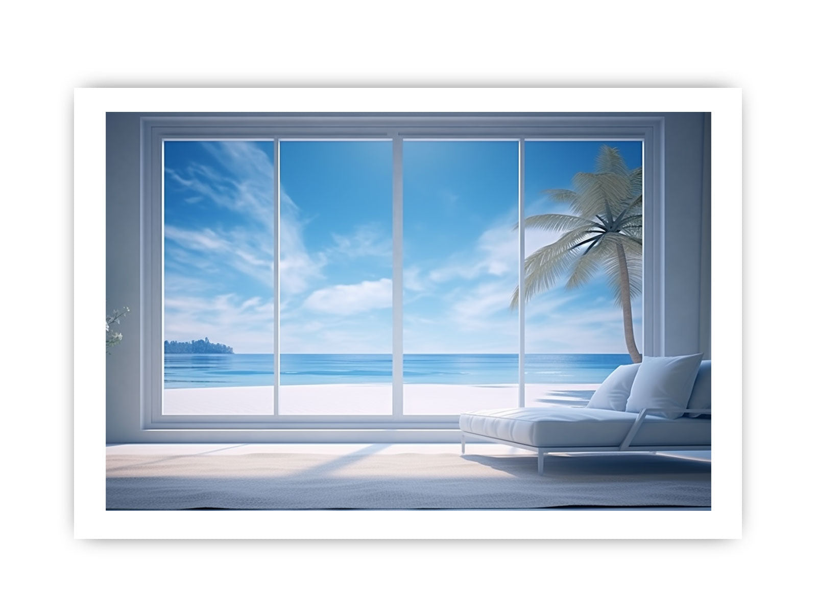Beach Window Art Canvas Art Print-8