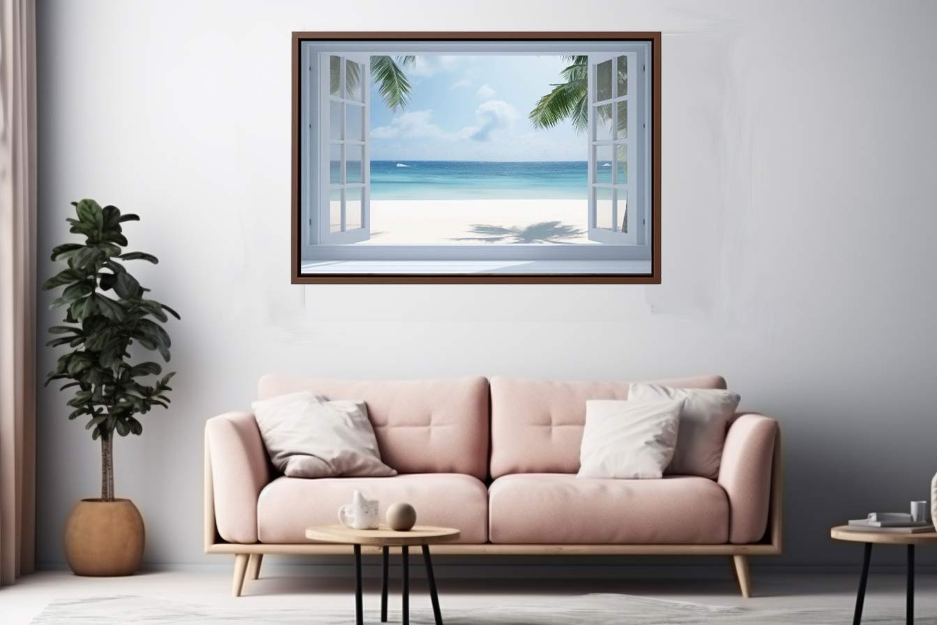 Beach Window Phuket Canvas Art Print-1