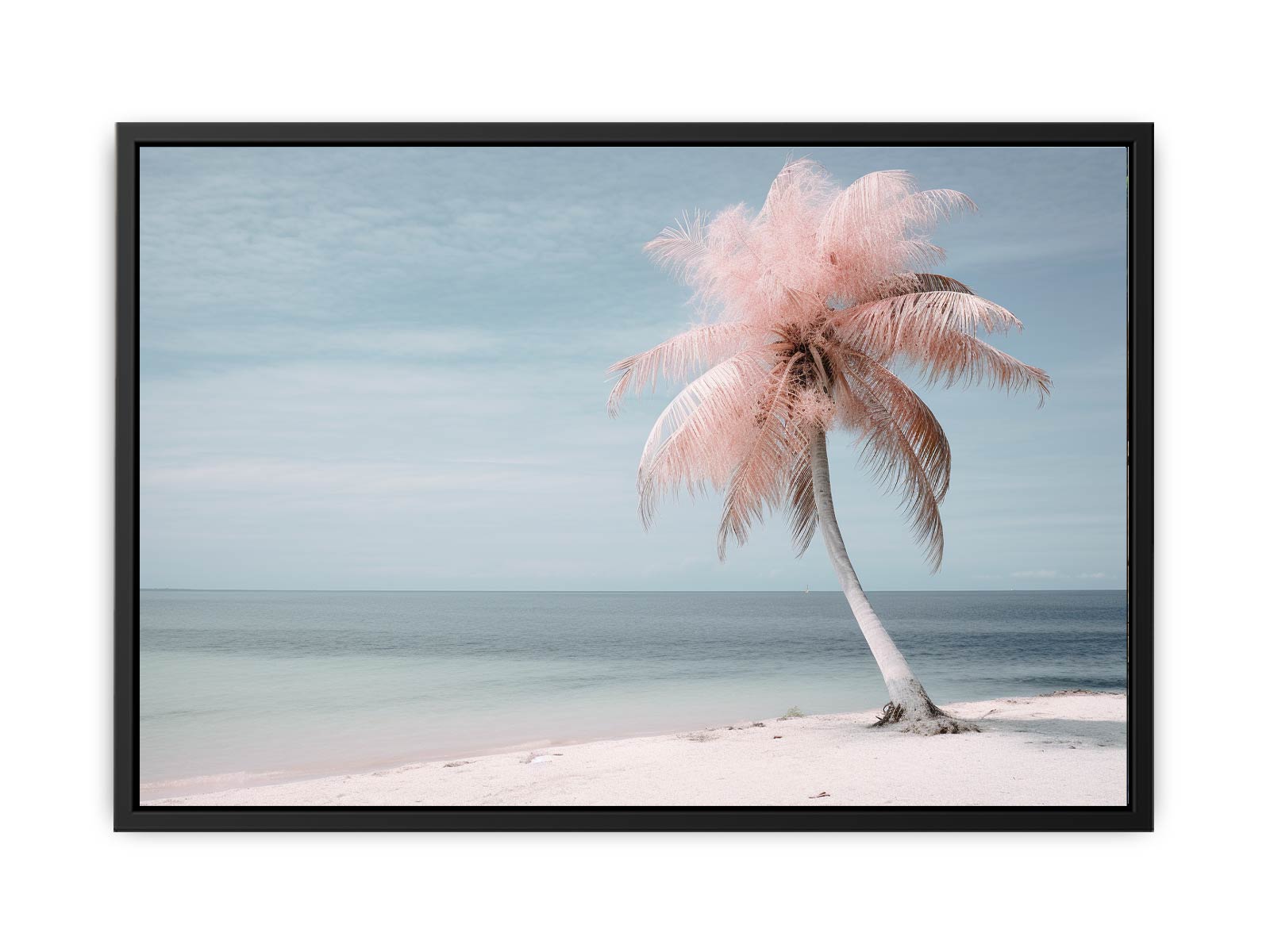 Silver Pink Beach Tree Canvas Art Print-4