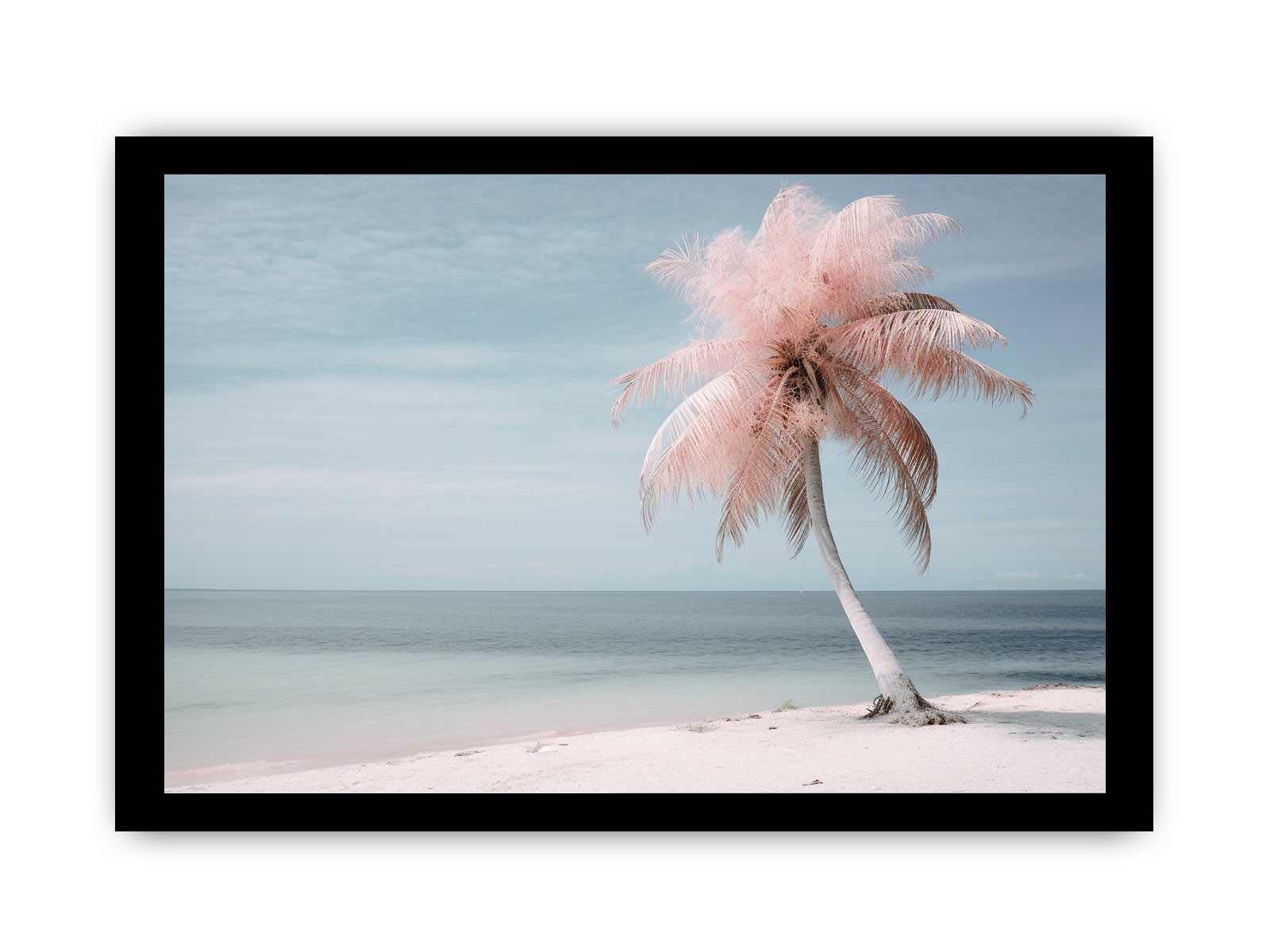 Silver Pink Beach Tree Canvas Art Print-7