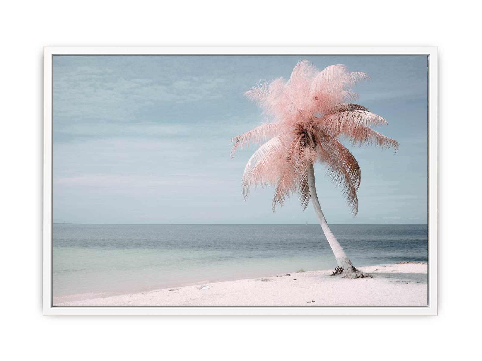 Silver Pink Beach Tree Canvas Art Print-5