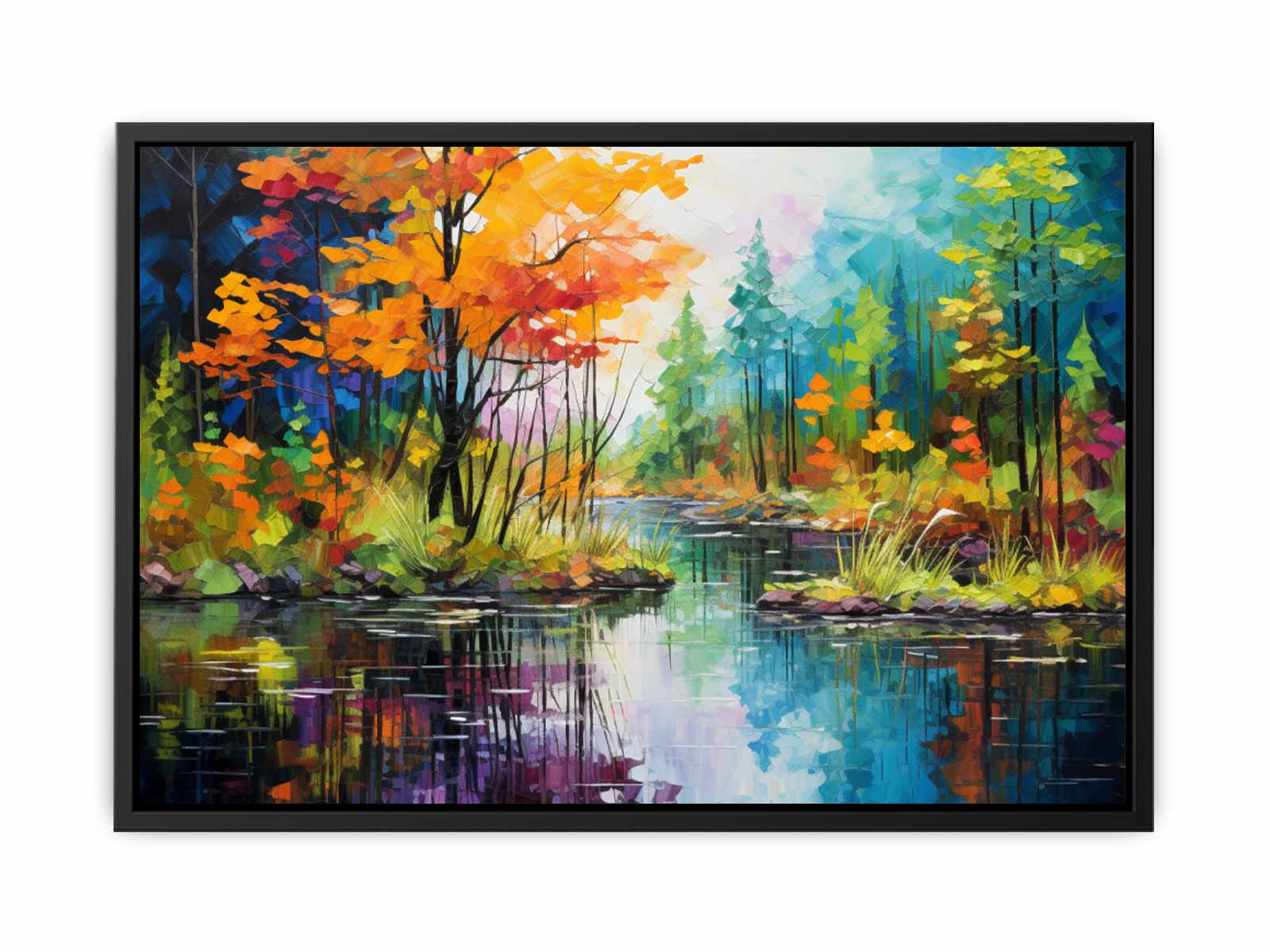 Rainbow Forest Art Canvas Art Print-4