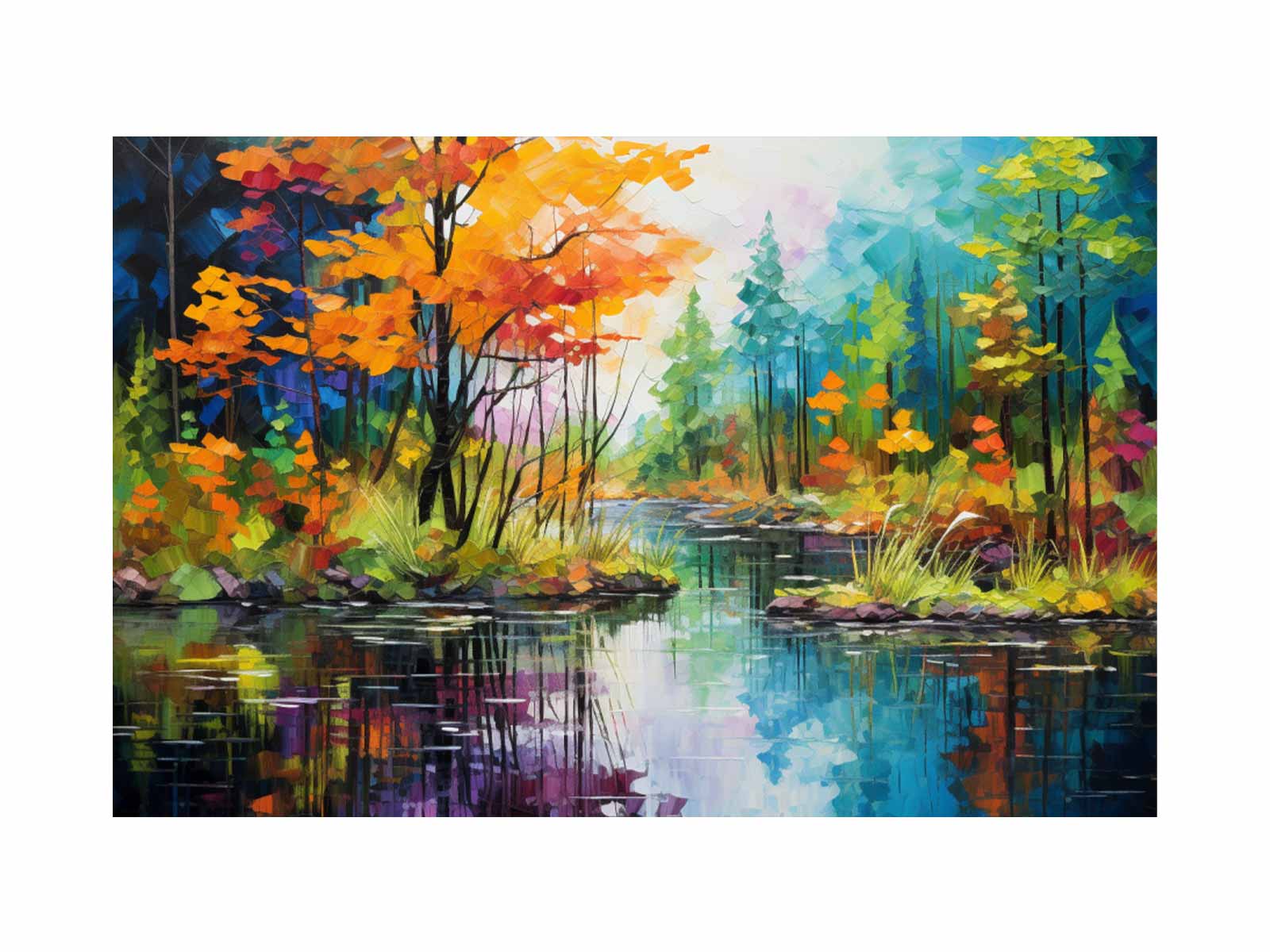 Rainbow Forest Art Canvas Art Print-0