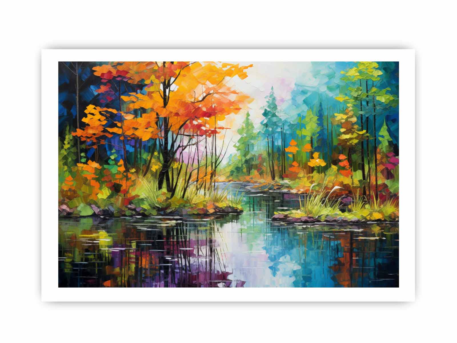 Rainbow Forest Art Canvas Art Print-8