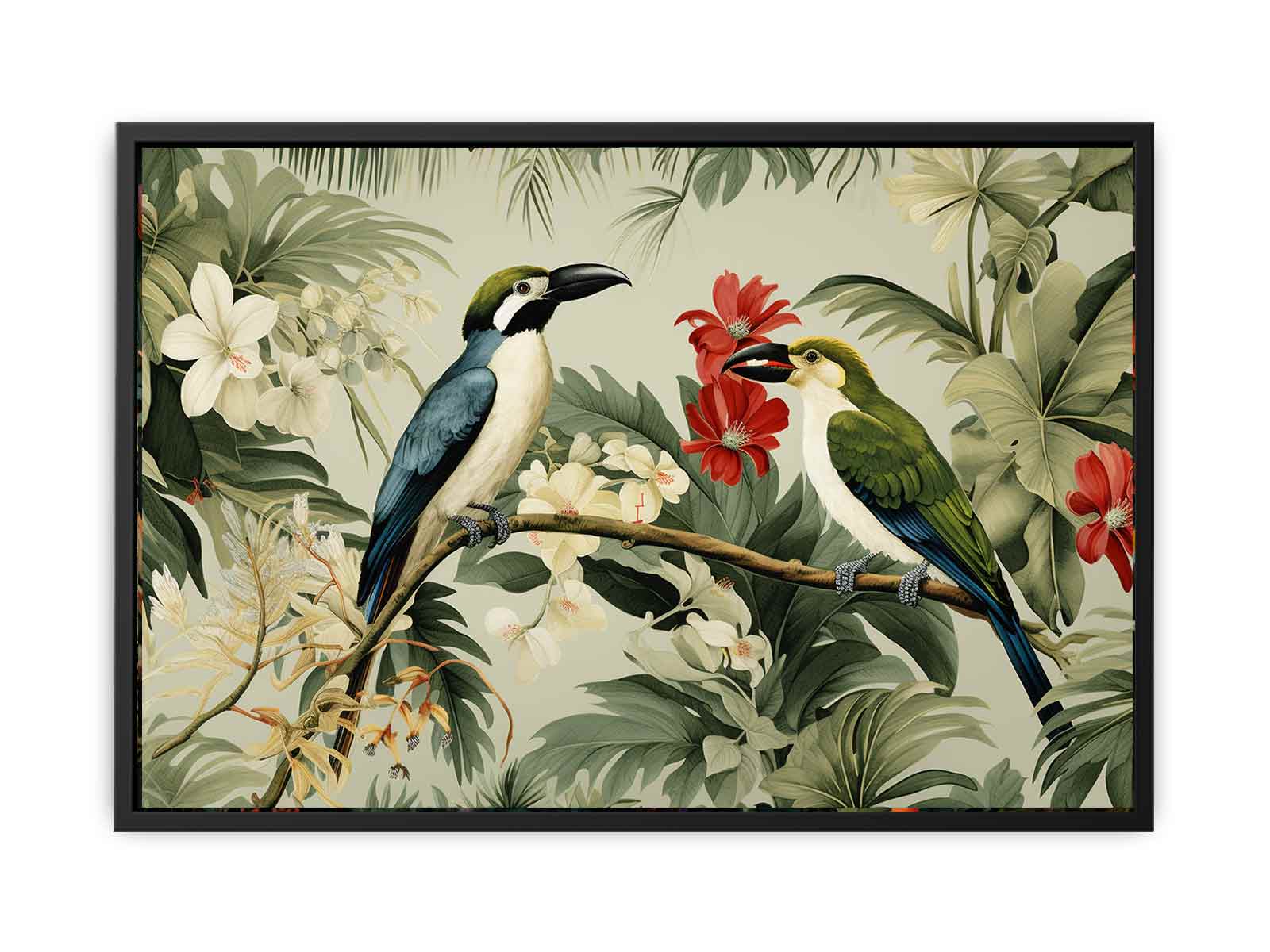 Lily Birds Tropical Wall Art Canvas Art Print-4