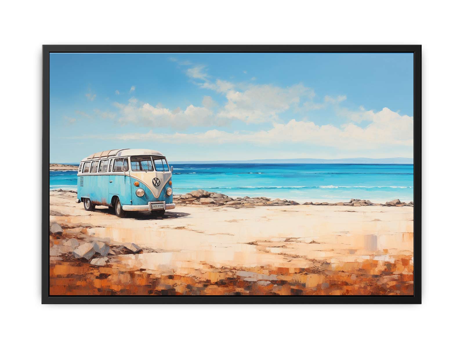 campervan Beach Art Canvas Art Print-4
