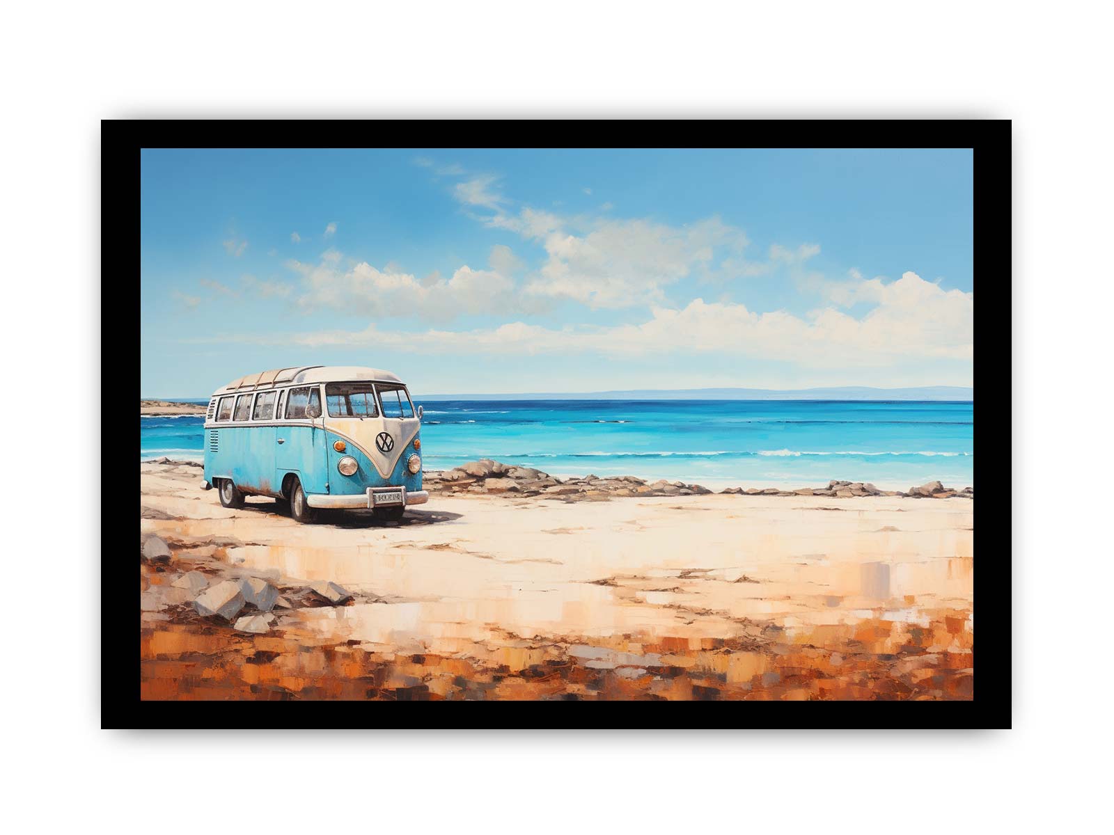 campervan Beach Art Canvas Art Print-7