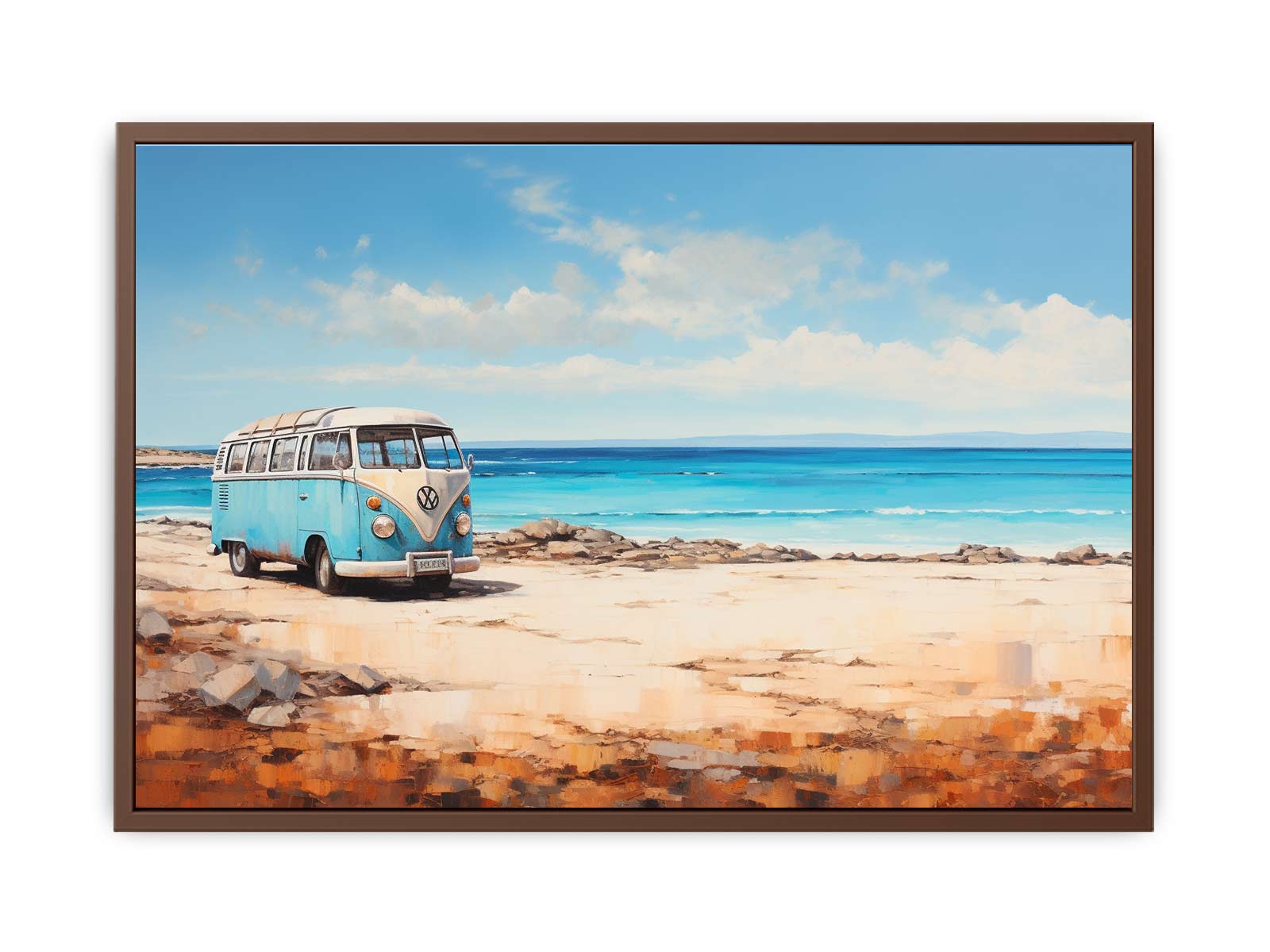 campervan Beach Art Canvas Art Print-6