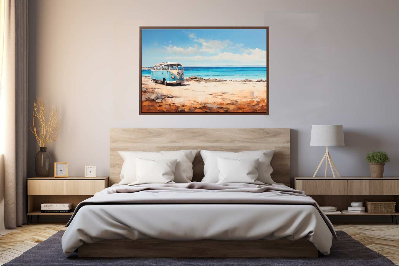campervan Beach Art Canvas Art Print-2